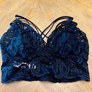 PINK Victorias Secret Lace Bralette Black